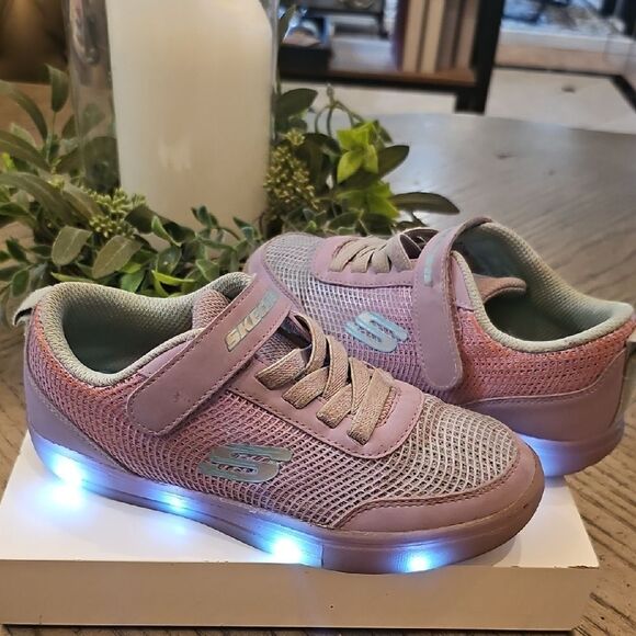 Skechers Other - Skechers Pink Light-Up Sneakers with LED Soles Size 1